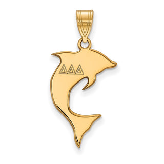 Sterling Silver Gold-plated LogoArt Delta Delta Delta Sorority Symbol Medium Pendant