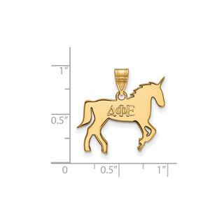 Sterling Silver Gold-plated LogoArt Delta Phi Epsilon Sorority Symbol Medium Pendant