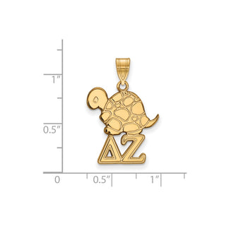 Sterling Silver Gold-plated LogoArt Delta Zeta Sorority Symbol Medium Pendant