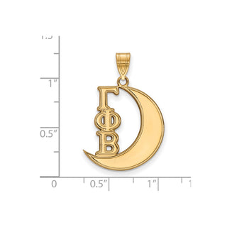 Sterling Silver Gold-plated LogoArt Gamma Phi Beta Sorority Symbol Medium Pendant