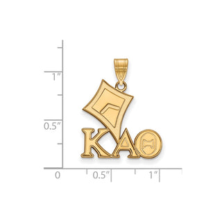 Sterling Silver Gold-plated LogoArt Kappa Alpha Theta Sorority Symbol Medium Pendant