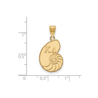 Sterling Silver Gold-plated LogoArt Kappa Delta Sorority Symbol Medium Pendant