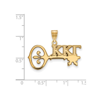Sterling Silver Gold-plated LogoArt Kappa Kappa Gamma Sorority Symbol Medium Pendant