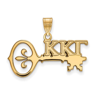Sterling Silver Gold-plated LogoArt Kappa Kappa Gamma Sorority Symbol Medium Pendant