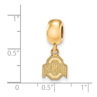 Sterling Silver Gold-plated LogoArt The Ohio State University Extra Small Dangle Bead Charm
