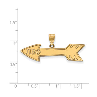Sterling Silver Gold-plated LogoArt Pi Beta Phi Sorority Symbol Medium Pendant
