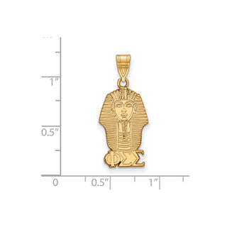 Sterling Silver Gold-plated LogoArt Phi Sigma Sigma Sorority Symbol Medium Pendant