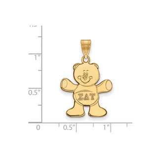 Sterling Silver Gold-plated LogoArt Sigma Delta Tau Sorority Symbol Medium Pendant