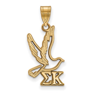 Sterling Silver Gold-plated LogoArt Sigma Kappa Sorority Symbol Medium Pendant