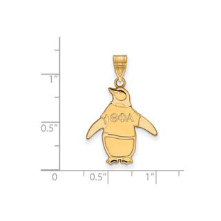 Sterling Silver Gold-plated LogoArt Theta Phi Alpha Sorority Symbol Medium Pendant