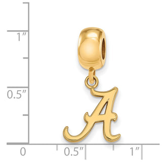 Sterling Silver Gold-plated LogoArt University of Alabama Letter A Small Dangle Bead Charm