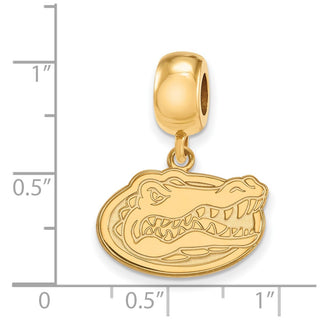 Sterling Silver Gold-plated LogoArt University of Florida Gator Small Dangle Bead Charm