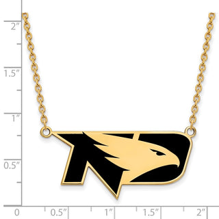 Sterling Silver Gold-plated LogoArt University of North Dakota Large Enameled Pendant 18 inch Necklace