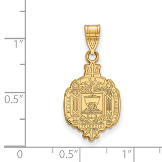 Sterling Silver Gold-plated LogoArt US Naval Academy Large Crest Pendant