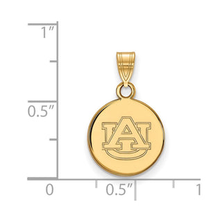 10k Gold LogoArt Auburn University Small Disc Pendant