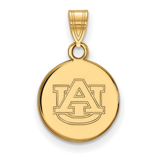 Sterling Silver Gold-plated LogoArt Auburn University Small Disc Pendant