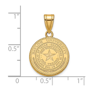 Sterling Silver Gold-plated LogoArt Baylor University Medium Crest Pendant
