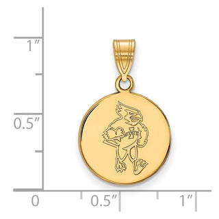 10k Gold LogoArt Iowa State University Cardinal Medium Disc Pendant