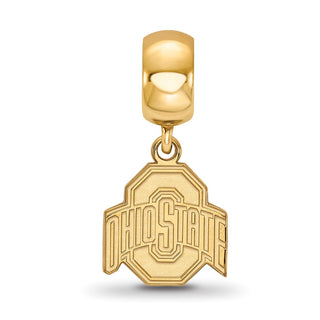 Sterling Silver Gold-plated LogoArt The Ohio State University Small Dangle Bead Charm
