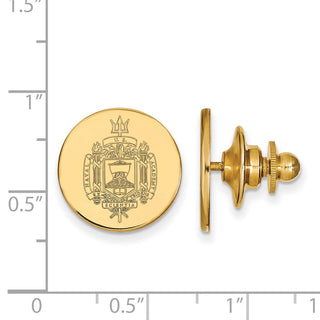Sterling Silver Gold-plated LogoArt US Naval Academy Crest Lapel Pin
