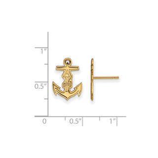 Sterling Silver Gold-plated LogoArt Alpha Sigma Tau Sorority Symbol Extra Small Post Earrings