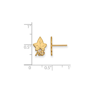 Sterling Silver Gold-plated LogoArt Alpha Phi Sorority Symbol Extra Small Post Earrings