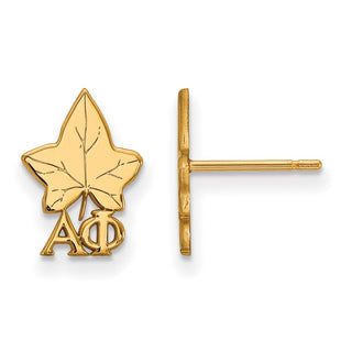 Sterling Silver Gold-plated LogoArt Alpha Phi Sorority Symbol Extra Small Post Earrings