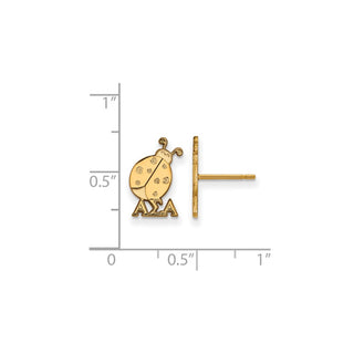 Sterling Silver Gold-plated LogoArt Alpha Sigma Alpha Sorority Symbol Extra Small Post Earrings