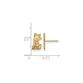 Sterling Silver Gold-plated LogoArt Alpha Xi Delta Sorority Symbol Extra Small Post Earrings