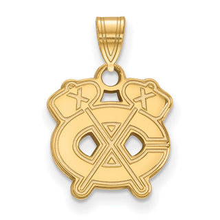 10k Gold NHL LogoArt Chicago Blackhawks Letter C and Tomahawk Small Pendant
