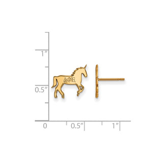 Sterling Silver Gold-plated LogoArt Delta Phi Epsilon Sorority Symbol Extra Small Post Earrings