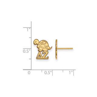 Sterling Silver Gold-plated LogoArt Delta Zeta Sorority Symbol Extra Small Post Earrings