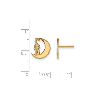 Sterling Silver Gold-plated LogoArt Gamma Phi Beta Sorority Symbol Extra Small Post Earrings