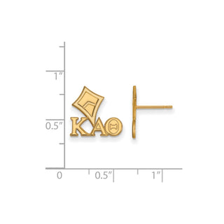 Sterling Silver Gold-plated LogoArt Kappa Alpha Theta Sorority Symbol Extra Small Post Earrings