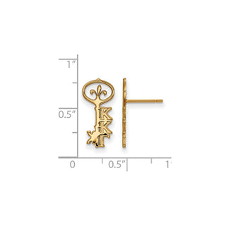Sterling Silver Gold-plated LogoArt Kappa Kappa Gamma Sorority Symbol Extra Small Post Earrings