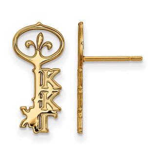 Sterling Silver Gold-plated LogoArt Kappa Kappa Gamma Sorority Symbol Extra Small Post Earrings