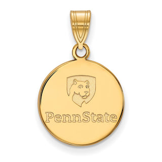 Sterling Silver Gold-plated LogoArt Penn State University Medium Disc Pendant
