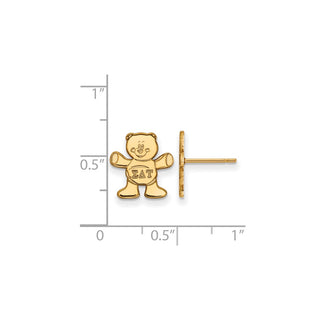 Sterling Silver Gold-plated LogoArt Sigma Delta Tau Sorority Symbol Extra Small Post Earrings