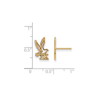 Sterling Silver Gold-plated LogoArt Sigma Kappa Sorority Symbol Extra Small Post Earrings