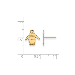 Sterling Silver Gold-plated LogoArt Theta Phi Alpha Sorority Symbol Extra Small Post Earrings