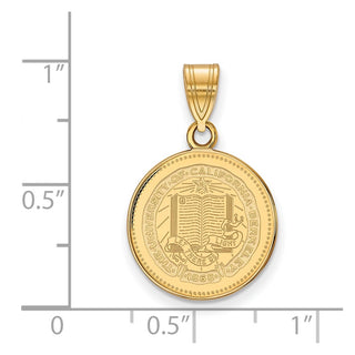 Sterling Silver Gold-plated LogoArt University of California Berkeley Medium Crest Pendant