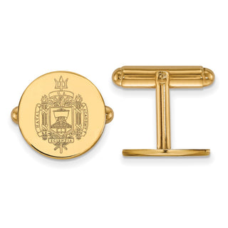 Sterling Silver Gold-plated LogoArt US Naval Academy Crest Cuff Links