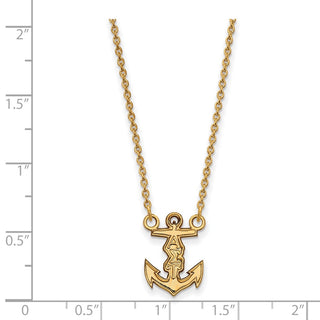 Sterling Silver Gold-plated LogoArt Alpha Sigma Tau Sorority Symbol Extra Small Pendant 18 inch Necklace