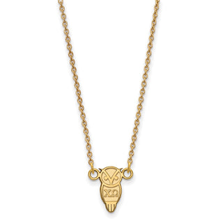 Sterling Silver Gold-plated LogoArt Chi Omega Sorority Symbol Extra Small Pendant 18 inch Necklace