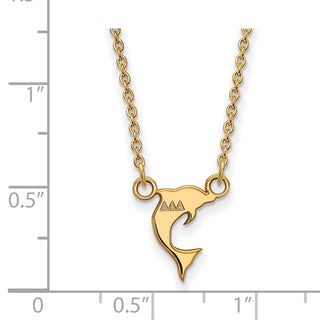 Sterling Silver Gold-plated LogoArt Delta Delta Delta Sorority Symbol Extra Small Pendant 18 inch Necklace