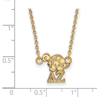 Sterling Silver Gold-plated LogoArt Delta Zeta Sorority Symbol Extra Small Pendant 18 inch Necklace