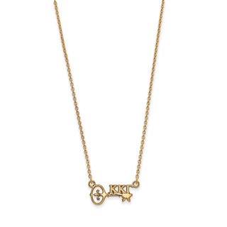 Sterling Silver Gold-plated LogoArt Kappa Kappa Gamma Sorority Symbol Extra Small Pendant 18 inch Necklace