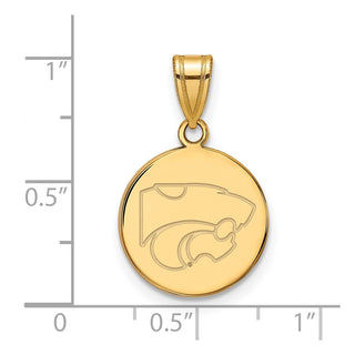 10k Gold LogoArt Kansas State University Wildcat Medium Disc Pendant