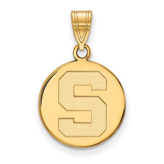 10k Gold LogoArt Michigan State University Letter S Medium Disc Pendant