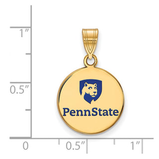 Sterling Silver Gold-plated LogoArt Penn State University Medium Enameled Disc Pendant
